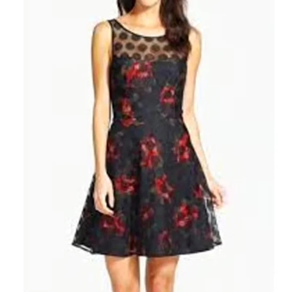 Betsey Johnson Floral Polka Dot Dress - Picture 1 of 6